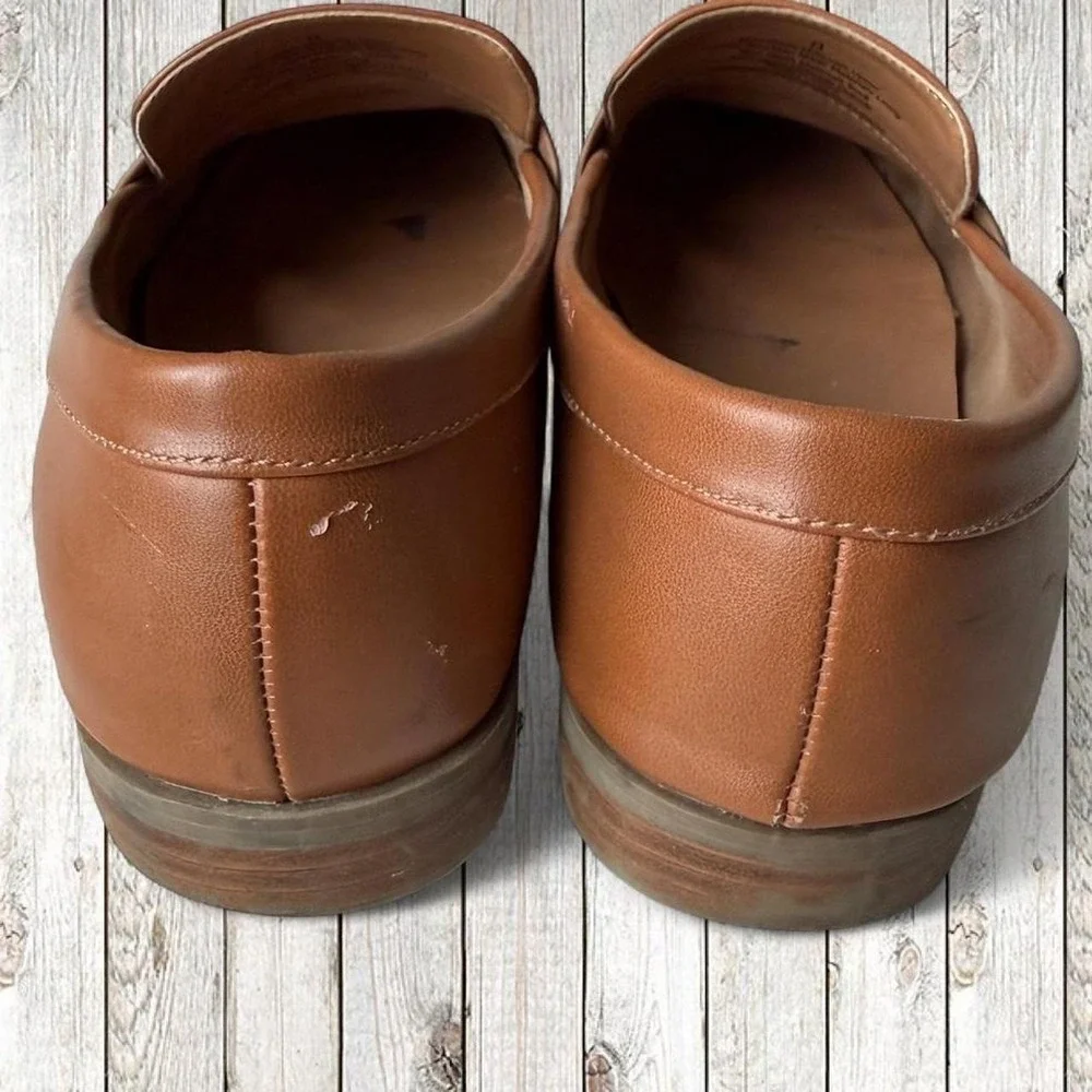 Women's Brown Penny Loafers Classic Preppy Slip On Shoes Size 8